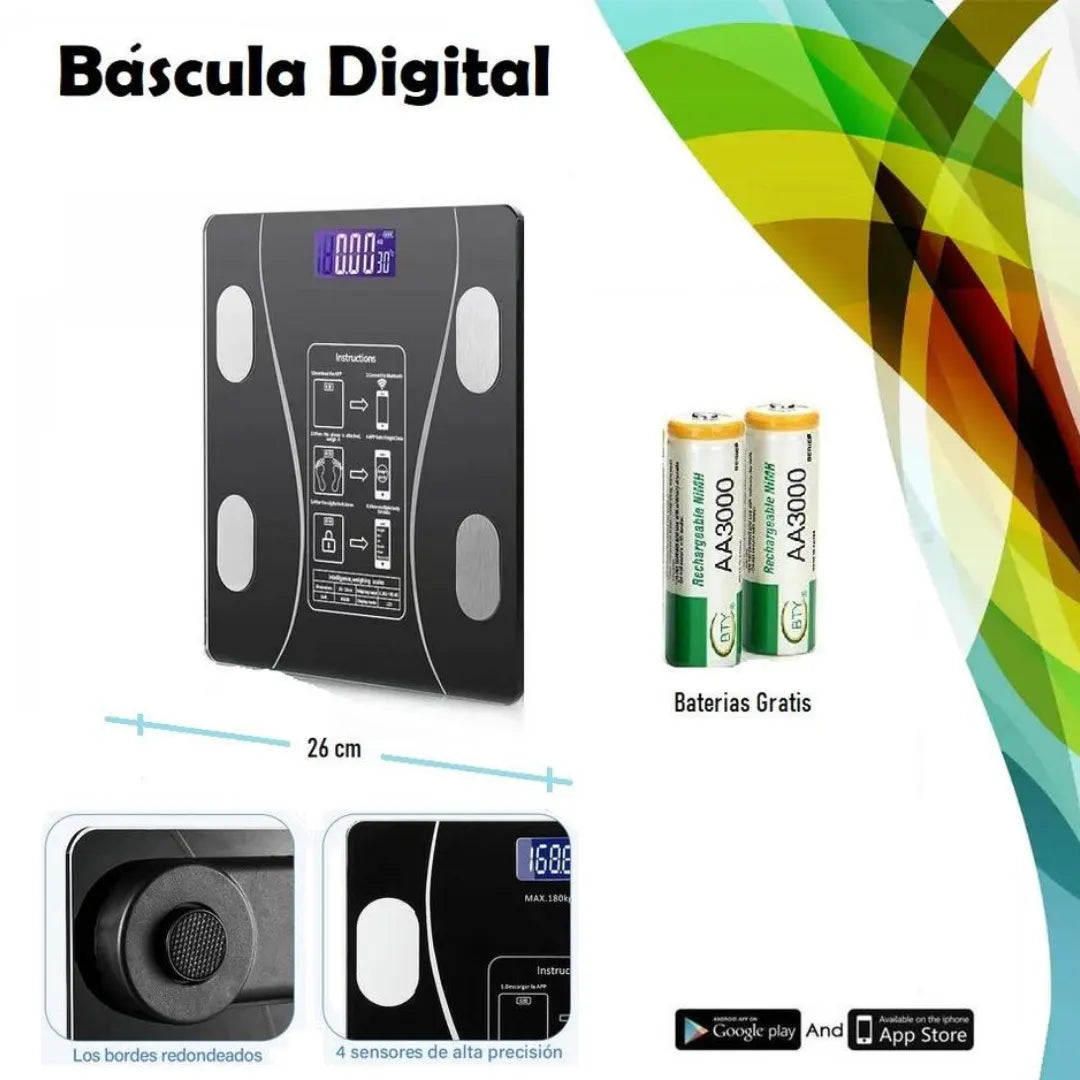 Bascula Inteligente ⚖️ Con conexión a Smartphone Por Bluetooth ⚖️ Mide Tu Progeso 💪