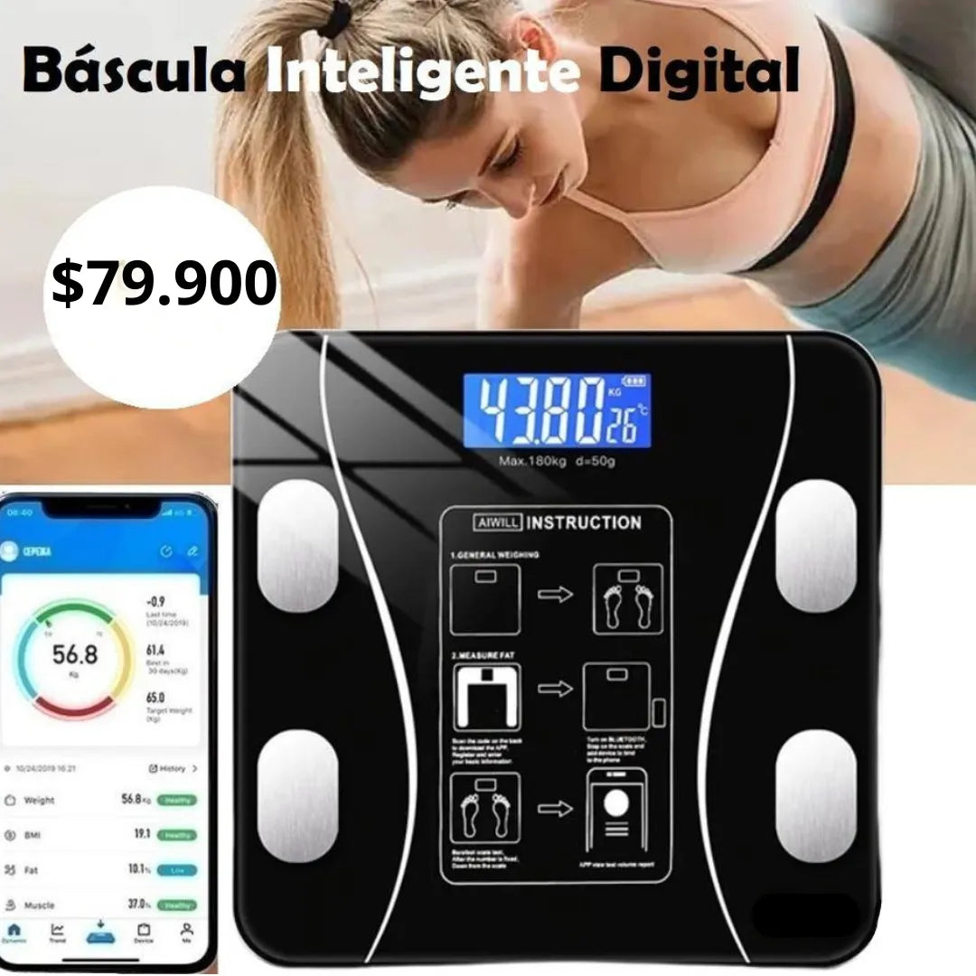Bascula Inteligente ⚖️ Con conexión a Smartphone Por Bluetooth ⚖️ Mide Tu Progeso 💪