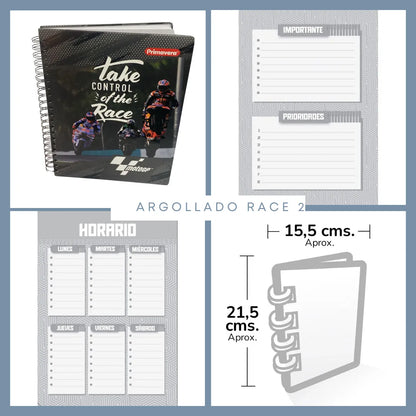 🏁 Cuadernos Argollados 5 materias Hombre 🏁