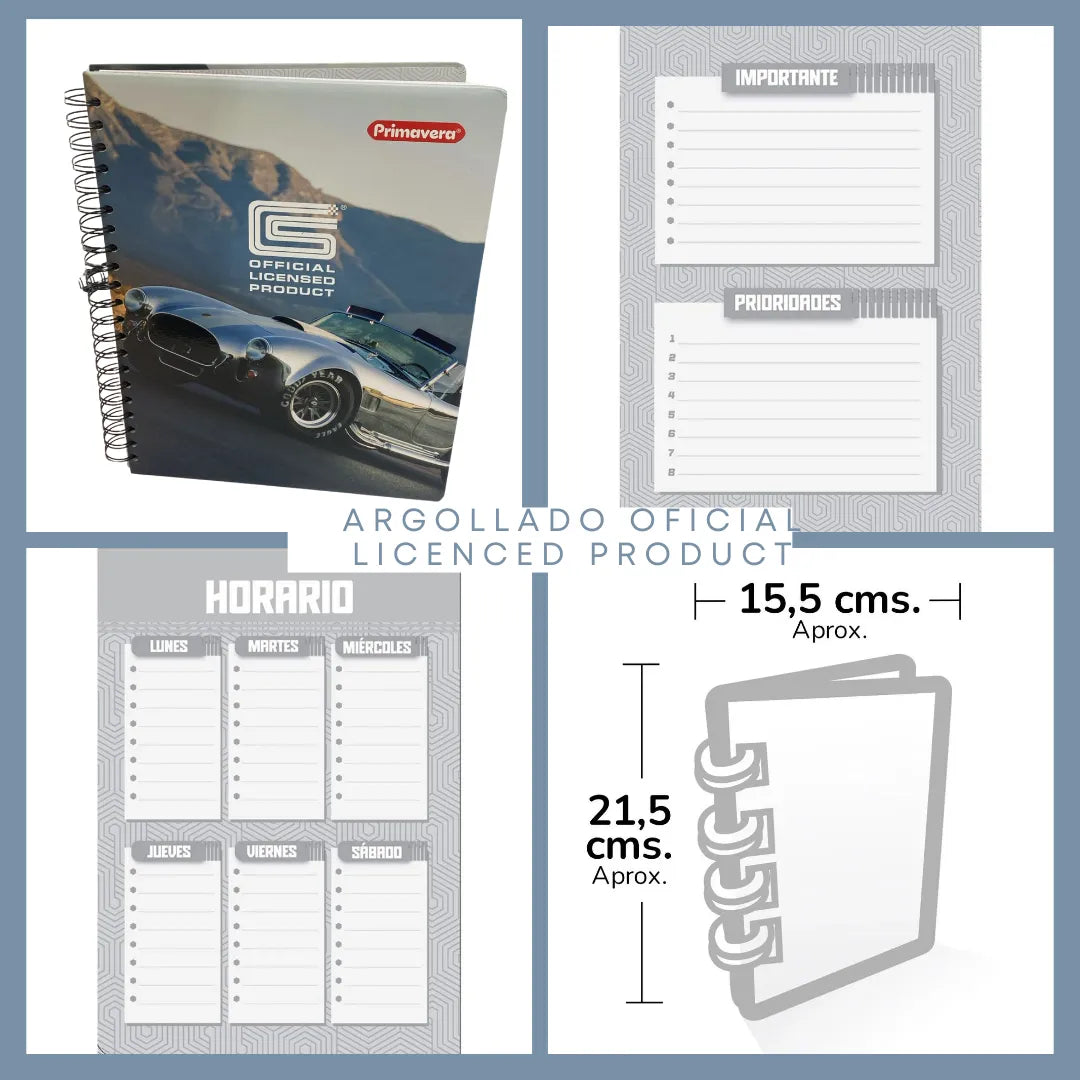 🏁 Cuadernos Argollados 5 materias Hombre 🏁