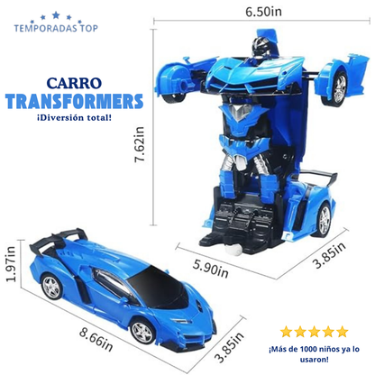 🤖🏁 💙 Powerful Carro-Robot De Control Remoto Transformable Azul 💙 🤖🏁