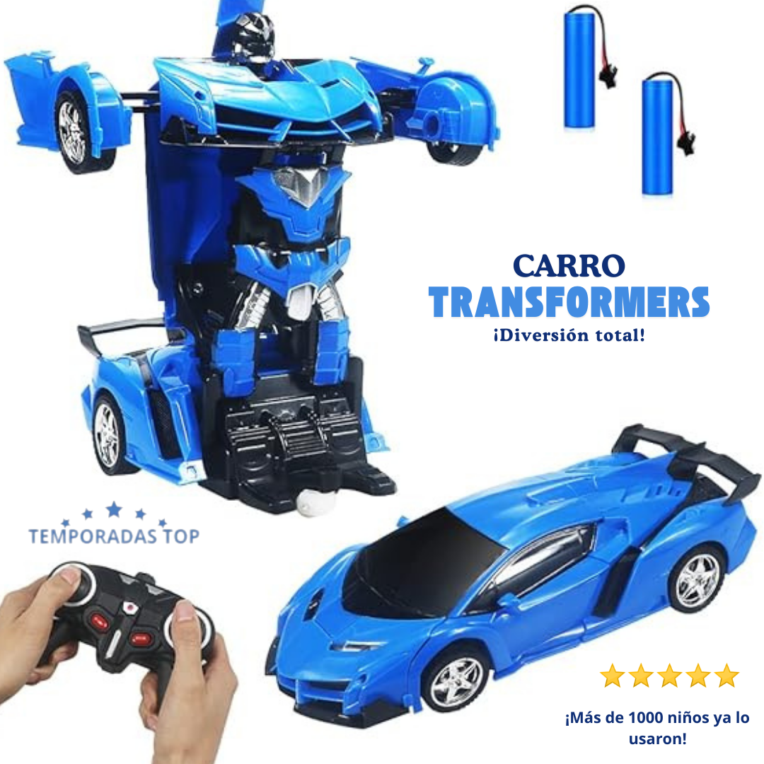 🤖🏁 💙 Powerful Carro-Robot De Control Remoto Transformable Azul 💙 🤖🏁