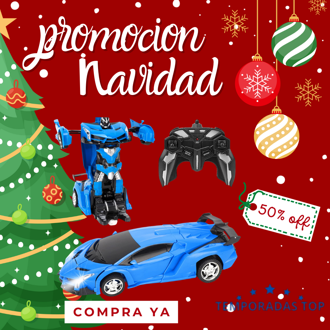 🤖🏁 💙 Powerful Carro-Robot De Control Remoto Transformable Azul 💙 🤖🏁