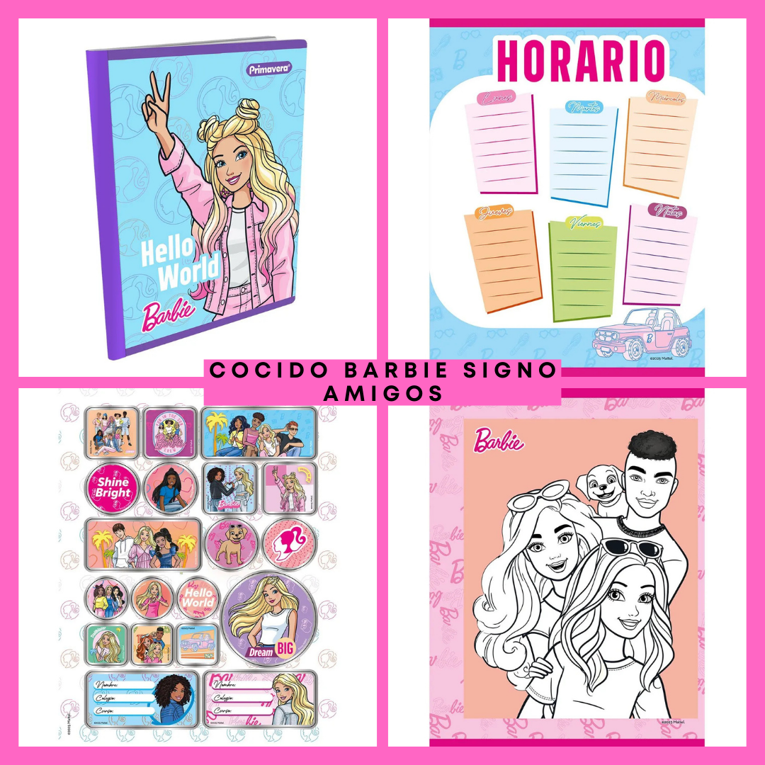 🩷Cuadernos Cocidos Rayados 100 Hojas Marca Primavera De la Barbie 🩷