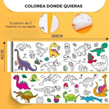 Deja que sus mentes brillen, no sus pantallas 🎨 Rollo de papel para colorear 3mt ¡PAGA 1 LLEVA 2!