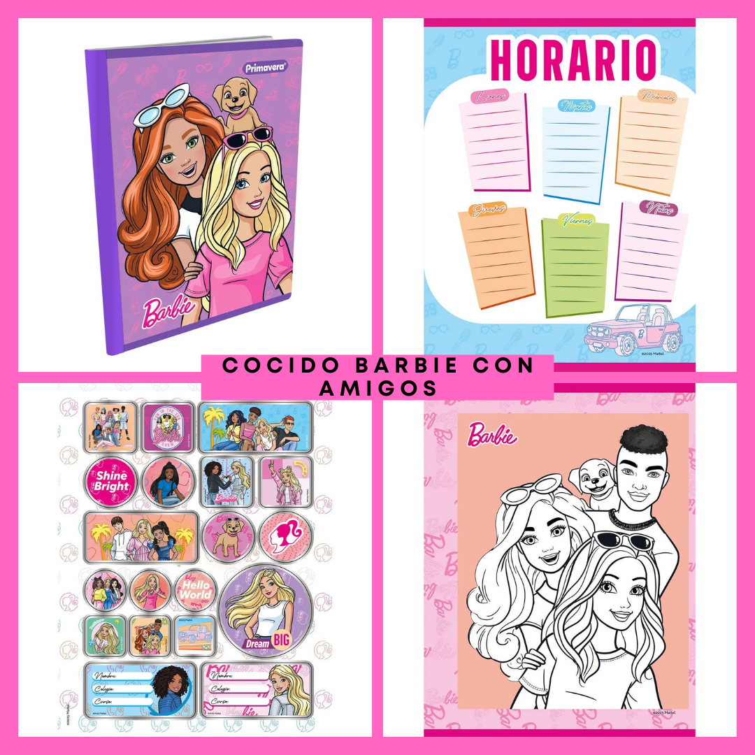 🩷Cuadernos Cocidos Rayados 100 Hojas Marca Primavera De la Barbie 🩷