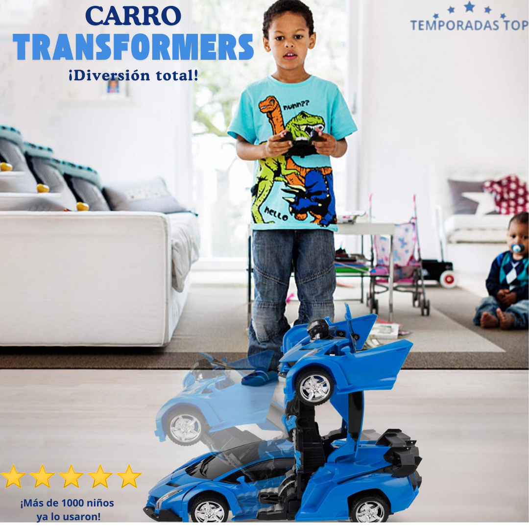 🤖🏁 💙 Powerful Carro-Robot De Control Remoto Transformable Azul 💙 🤖🏁