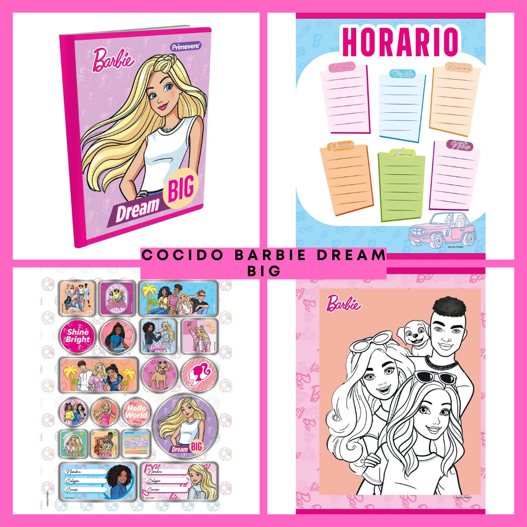 🩷Cuadernos Cocidos Rayados 100 Hojas Marca Primavera De la Barbie 🩷