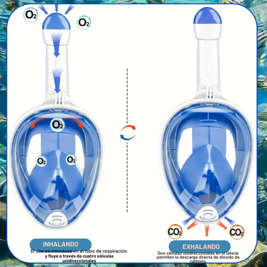 🤿 Máscara Buceo Careta Snorkel Full Visión y Seguridad 🤿