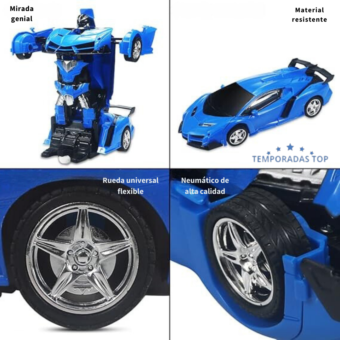 🤖🏁 💙 Powerful Carro-Robot De Control Remoto Transformable Azul 💙 🤖🏁