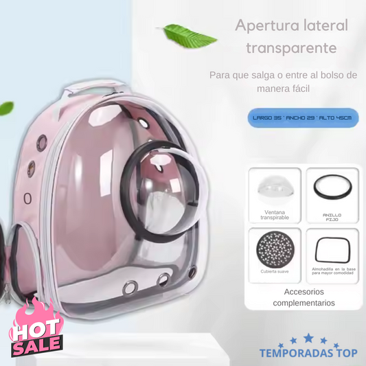 🎒 Astropet Mochila Para Transportar Mascotas Variedad De Colores 🌈 + Obsequio 🎄